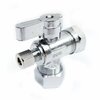 Thrifco Plumbing 5/8 Inch Comp x 1/2 Inch Slip Joint x 1/4 Inch Comp Quarter Turn Brass  Angle Stop Valve 4406488